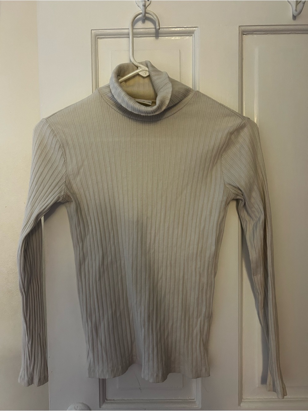 Girls Zara Ribbed Turtleneck Sweater - Cream